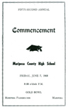 Class of 1968 Graduation Program cover